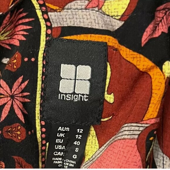 Insight Urban Outfitters Maxi sz 8 Dress Burgundy Floral Sheath Resort Vacation - Picture 6 of 7